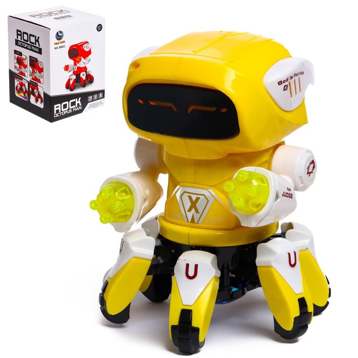 Робот «Пришелец», световые и звуковые эффекты, работает от батареек, цвет жёлтый