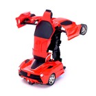 Робот с трансформацией радиоуправляемый «Спорткар», работает на батарейках, цвет красный - фото 24287165