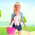 Кукла модель «Молодая мама», с пупсом, с аксессуарами, цвет бирюзовый - фото 3759153