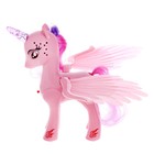 Музыкальная игрушка «Единорог», со светом и звуком, машет крыльями, цвет розовый - фото 3759159