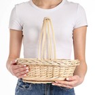 Корзина плетёная для хранения, 30×20×10 см, ручка h=20 см, ива - Фото 1