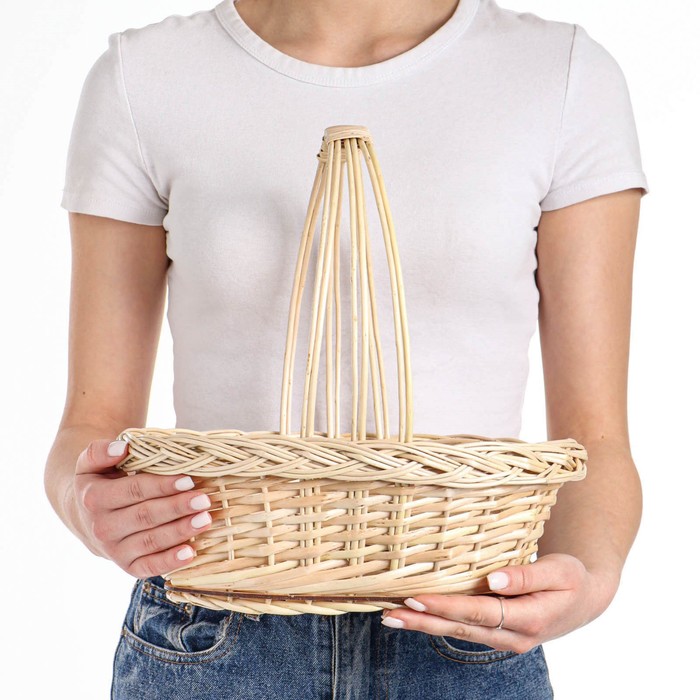 Корзина плетёная для хранения, 30×20×10 см, ручка h=20 см, ива - Фото 1