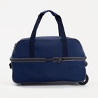 Сумка дорожная на колёсах, отдел на молнии, с увеличением, наружный карман, синяя - Фото 2