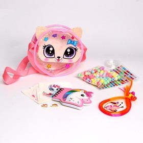 Подарочный набор с прядями, тату, стразами, в сумочке