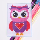 Вышивка крестиком для детей «Сова», набор для творчества, 14×10 см - Фото 4
