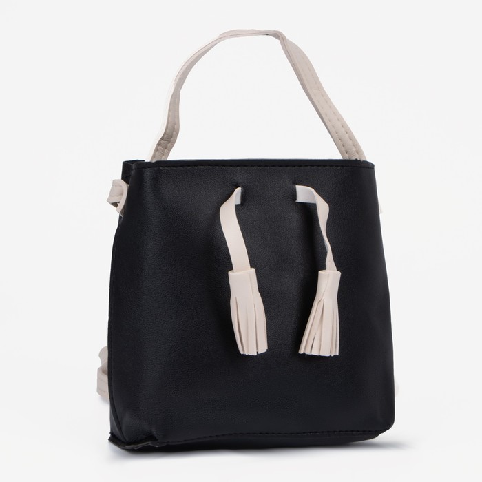 Сумка детская на молнии, косметичка, чёрная - Фото 1