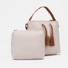 Сумка детская на молнии, косметичка, цвет бежевый - Фото 2