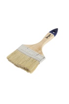 УЦЕНКА Кисть плоская ТУНДРА, натуральная щетина, деревянная рукоятка, 4", 100 мм - Фото 1