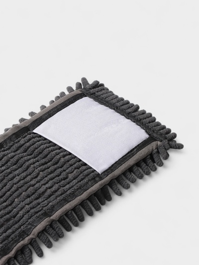 Насадка для плоской швабры «Доляна», 40×10 см, микрофибра букли, 80 г, серая