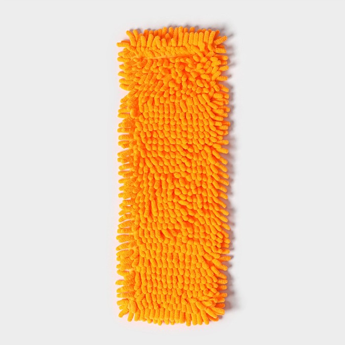 Насадка для плоской швабры Доляна, 43×13 см, микрофибра букли, цвет оранжевый - Фото 1