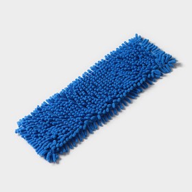 Насадка для плоской швабры Доляна, 43×13 см, 80 гр, микрофибра букли, цвет синий