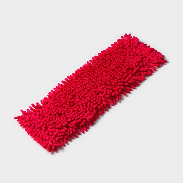 Насадка для плоской швабры Доляна, 43×13 см, микрофибра букли, цвет красный - Фото 1