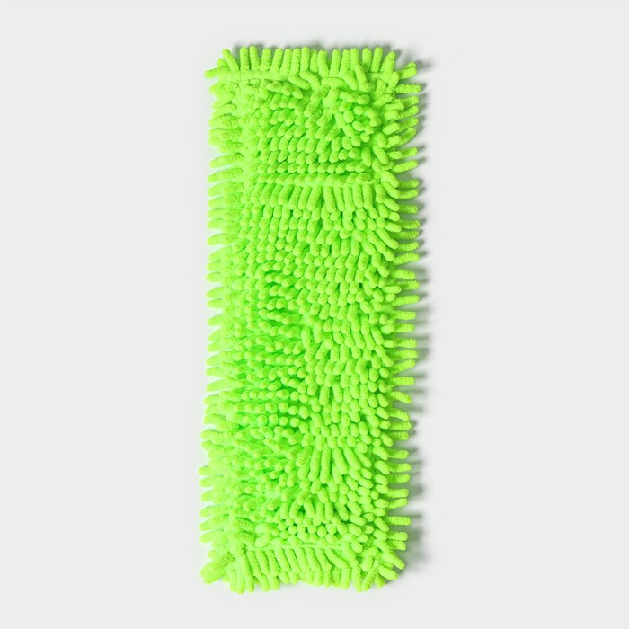 Насадка для плоской швабры Доляна, 43×13 см, микрофибра букли, цвет зелёный - Фото 1