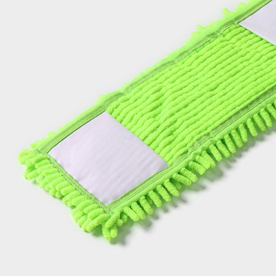Насадка для плоской швабры «Доляна», 42×12 см, микрофибра букли, 80 г, зелёная
