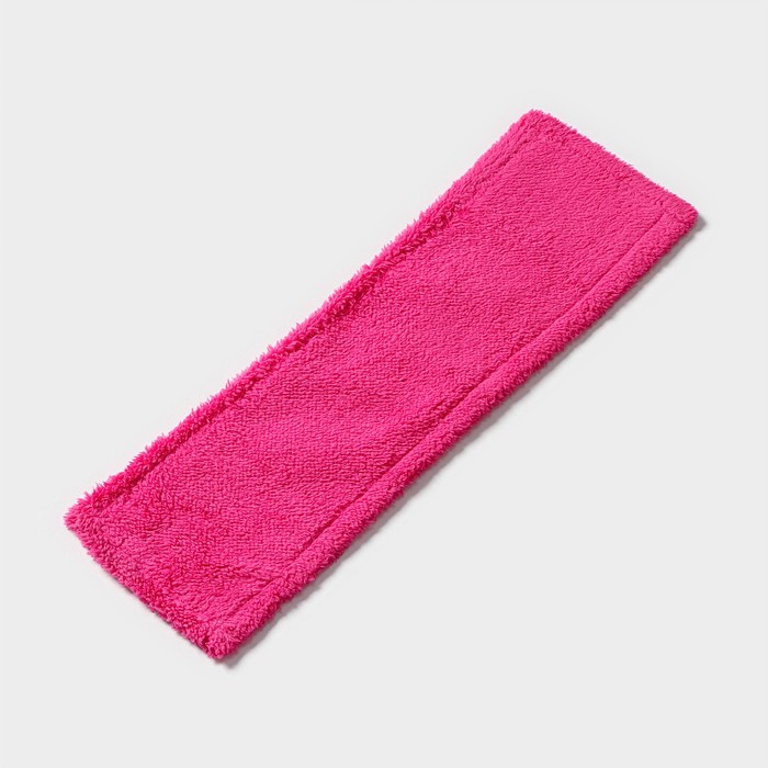 Насадка для плоской швабры Доляна, 42×12 см, микрофибра, цвет розовый - Фото 1