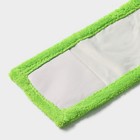 Насадка для плоской швабры Доляна, 42×12 см, микрофибра, цвет зелёный - фото 6597606