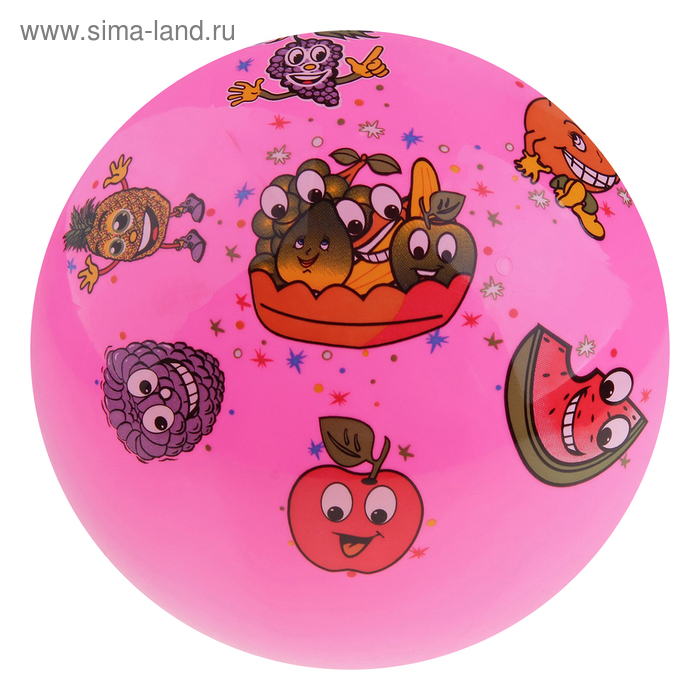 Мяч детский "Озорные фрукты", d=23 см, 60 г, МИКС - Фото 1
