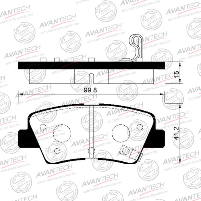 Колодки тормозные дисковые Avantech (противоскрипная пластина в компл.) AV127 - Фото 1