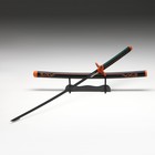 Макет оружия «Сувенирная катана на подставке. Нобу», 104 см, клинок 68 см, рукоять зеленая - Фото 1