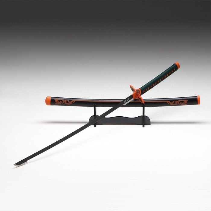 Макет оружия «Сувенирная катана на подставке. Нобу», 104 см, клинок 68 см, рукоять зеленая - Фото 1