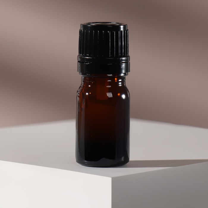 Бутылочка стеклянная стеклянная для хранения, с капельным дозатором, 5 мл, цвет чёрный/коричневый - Фото 1