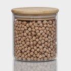 Банка для сыпучих продуктов BellaTenero «Эко», 550 мл, 10×10.5 см, с бамбуковой крышкой, стекло, прозрачная - фото 321936488