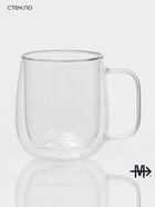 Кружка с двойными стенками Magistro «Адель», 450 мл, стекло, прозрачная - Фото 2
