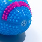 Мяч для собак светящийся с пищалкой "Регби", TPR, 7 см, голубой - фото 6597810