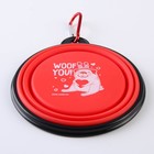 Миска силиконовая WOOF YOU!, 12,8 х 2 см, 350 мл, красная - Фото 4