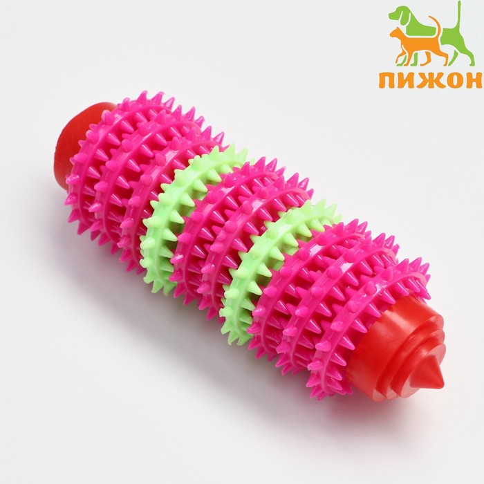

Игрушка жевательная 15,5 х 5,5 см, красная/розовая/зелёная