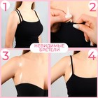 Лямки для бюстгальтера, силиконовые, фурнитура пластик, 1.5 см, 37 см, пара, прозрачные - Фото 2