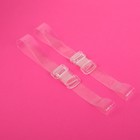 Лямки для бюстгальтера, силиконовые, фурнитура пластик, 1.5 см, 37 см, пара, прозрачные - Фото 3