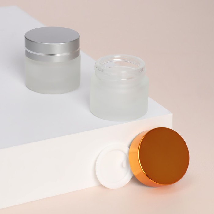 Баночка стеклянная для хранения, 10 г, цвет матовый/МИКС - Фото 1