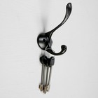 Крючок мебельный CAPPIO RARITY, двухрожковый, черный - Фото 3