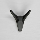 Крючок мебельный CAPPIO HORN, двухрожковый, черный - Фото 5