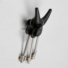 Крючок мебельный CAPPIO CKD009 GOAT, двухрожковый, черный - Фото 3