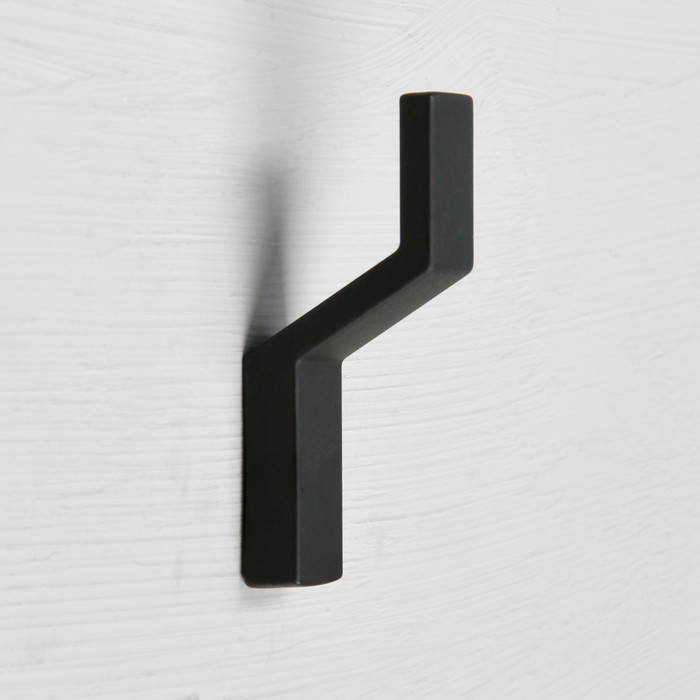 Крючок мебельный CAPPIO, однорожковый, цвет черный - Фото 1