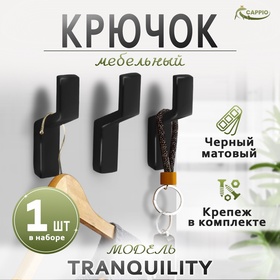 Крючок мебельный CAPPIO TRANQUILITY, однорожковый, цвет черный 7599959