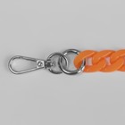 Цепочка для сумки, пластиковая, с карабинами, 23×17 мм, 68 см, цвет оранжевый, серебряный - Фото 2