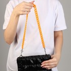 Цепочка для сумки, пластиковая, с карабинами, 23 × 17 мм, 68 см, цвет оранжевый/серебряный - фото 6597945