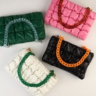 Цепочка для сумки, пластиковая, с карабинами, 23×17 мм, 68 см, цвет оранжевый, серебряный - Фото 5