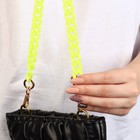 Цепочка для сумки, пластиковая, с карабинами, 23 × 17 мм, 68 см, цвет неоновый жёлтый/золотой - Фото 4