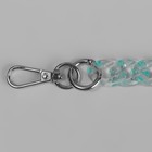 Цепочка для сумки, пластиковая, с карабинами, 23×17 мм, 68 см, цвет бирюзовый, серебряный - Фото 2