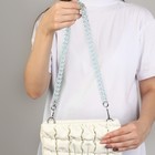 Цепочка для сумки, пластиковая, с карабинами, 23×17 мм, 68 см, цвет бирюзовый, серебряный - Фото 3