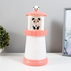 Настольная лампа "Панда" E14 10Вт бело-розовый 14х14х31 см - фото 9720293