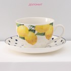 Сервиз фарфоровый чайный Доляна «Лимон», 12 предметов: 6 чашек 250 мл, 6 блюдец d=15,5 см, цвет белый - Фото 2
