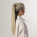 Хвост накладной, прямой волос, на резинке, 60 см, 100 гр, цвет холодный блонд(#SHT88B) - Фото 5