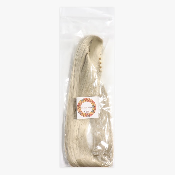 Хвост накладной, прямой волос, на крабе, 60 см, 100 гр, цвет холодный блонд(#SHT88В) 28063