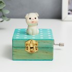 Шкатулка музыкальная механическая "Щеночек" 7,5х6,5х8,5 см - Фото 1