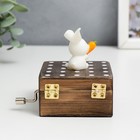 Шкатулка музыкальная механическая "Зайчик с морковкой" 7,5х6,5х8,5 см - Фото 3